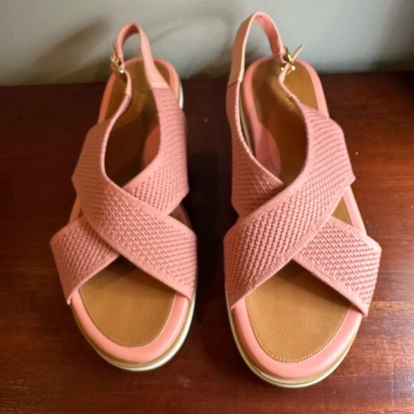 Cole Haan Mikaela Knit Rose Stitchlite Leather Trim Sandal 10 1/2 Shoe 10.5 - Picture 10 of 10